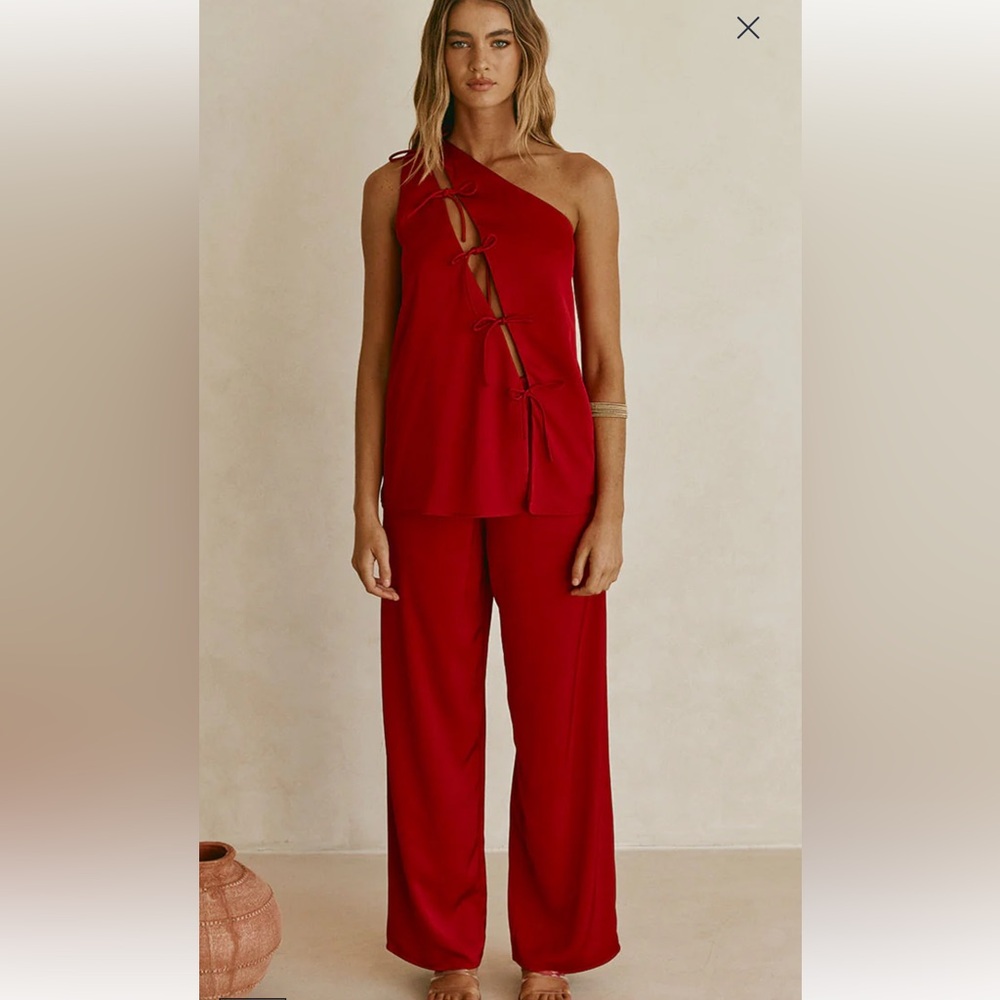 Sabo Skirt Red One-Shoulder Natalie Jumpsuit